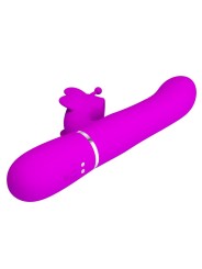 PRETTY LOVE VIBRADOR RABBIT MULTIFUNCION 4 EN 1 MARIPOSA FUCSIA