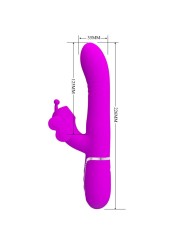 PRETTY LOVE VIBRADOR RABBIT MULTIFUNCION 4 EN 1 MARIPOSA FUCSIA