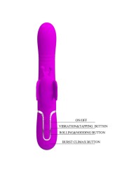 PRETTY LOVE VIBRADOR RABBIT MULTIFUNCION 4 EN 1 MARIPOSA FUCSIA