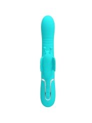PRETTY LOVE VIBRADOR RABBIT MULTIFUNCION 4 EN 1 MARIPOSA VERDE AGUA