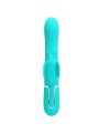 PRETTY LOVE VIBRADOR RABBIT MULTIFUNCION 4 EN 1 MARIPOSA VERDE AGUA