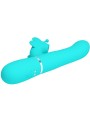 PRETTY LOVE VIBRADOR RABBIT MULTIFUNCION 4 EN 1 MARIPOSA VERDE AGUA