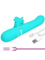 PRETTY LOVE VIBRADOR RABBIT MULTIFUNCION 4 EN 1 MARIPOSA VERDE AGUA