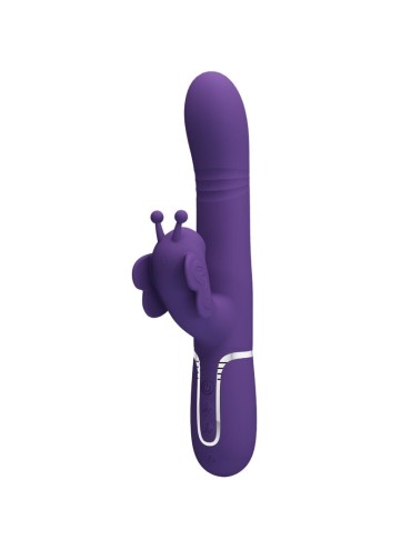 PRETTY LOVE VIBRADOR RABBIT MULTIFUNCION 4 EN 1 MARIPOSA MORADO