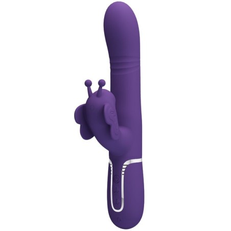 PRETTY LOVE VIBRADOR RABBIT MULTIFUNCION 4 EN 1 MARIPOSA MORADO