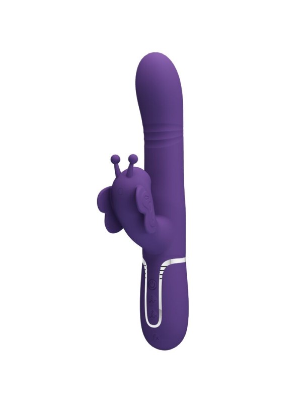 PRETTY LOVE VIBRADOR RABBIT MULTIFUNCION 4 EN 1 MARIPOSA MORADO