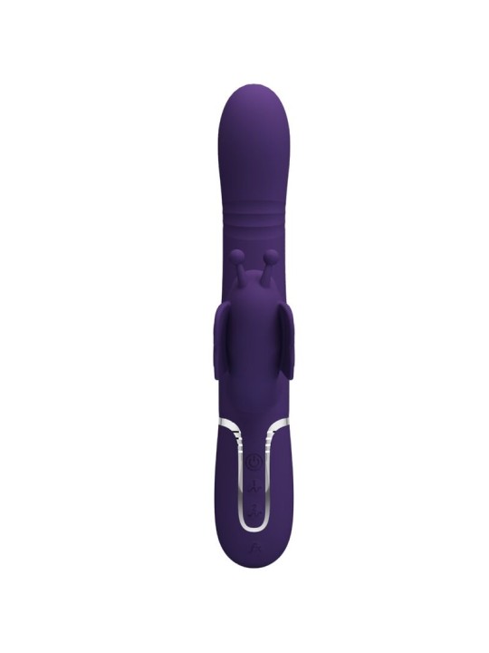 PRETTY LOVE VIBRADOR RABBIT MULTIFUNCION 4 EN 1 MARIPOSA MORADO