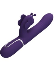 PRETTY LOVE VIBRADOR RABBIT MULTIFUNCION 4 EN 1 MARIPOSA MORADO