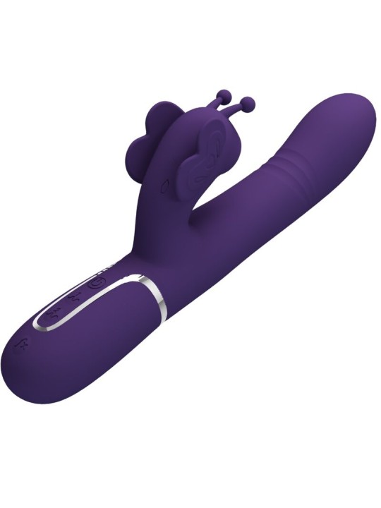 PRETTY LOVE VIBRADOR RABBIT MULTIFUNCION 4 EN 1 MARIPOSA MORADO