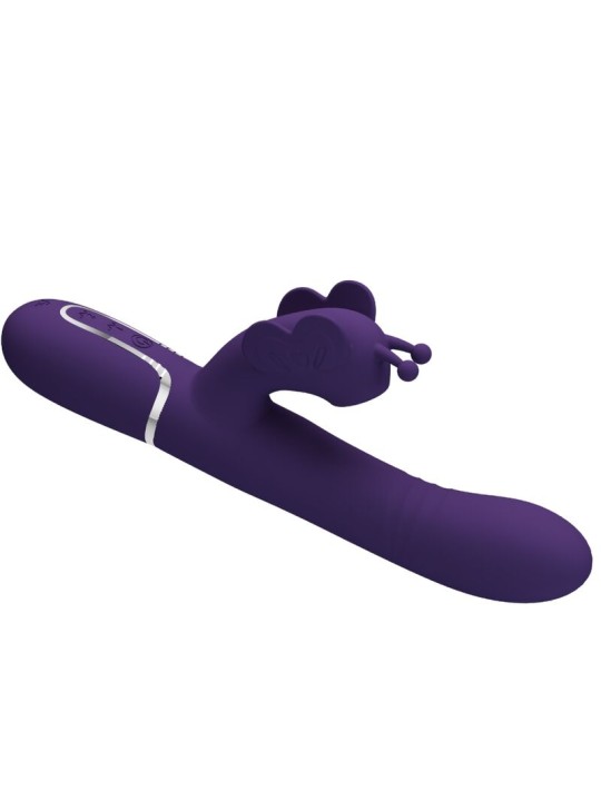 PRETTY LOVE VIBRADOR RABBIT MULTIFUNCION 4 EN 1 MARIPOSA MORADO