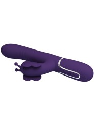 PRETTY LOVE VIBRADOR RABBIT MULTIFUNCION 4 EN 1 MARIPOSA MORADO