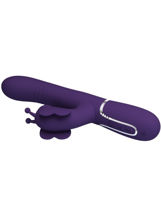 PRETTY LOVE VIBRADOR RABBIT MULTIFUNCION 4 EN 1 MARIPOSA MORADO