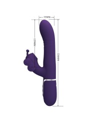PRETTY LOVE VIBRADOR RABBIT MULTIFUNCION 4 EN 1 MARIPOSA MORADO