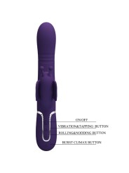 PRETTY LOVE VIBRADOR RABBIT MULTIFUNCION 4 EN 1 MARIPOSA MORADO