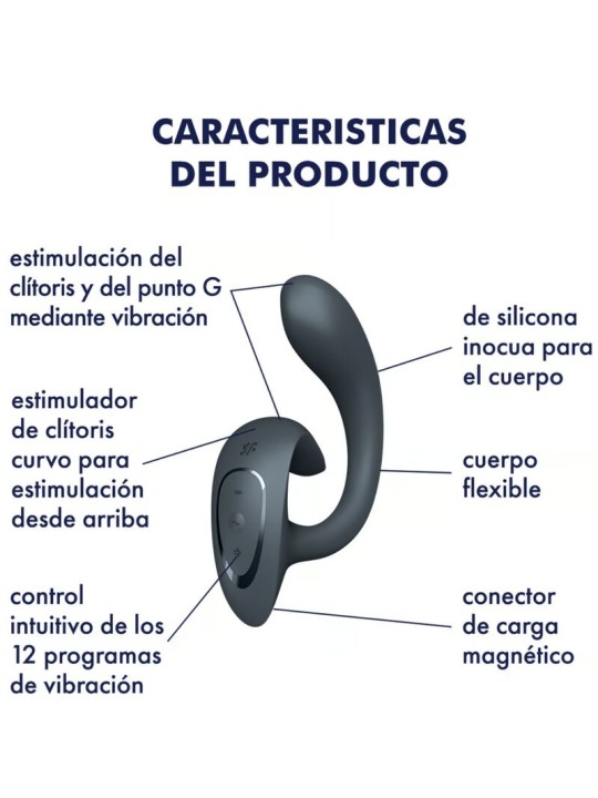 SATISFYER G FOR GODDESS 1 VIBRADOR RABBIT GRIS OSCURO