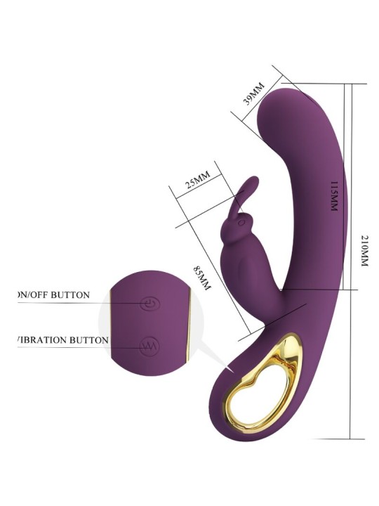 PRETTY LOVE LIAM VIBRADOR RABBIT ESTIMULADOR PUNTO G MORADO