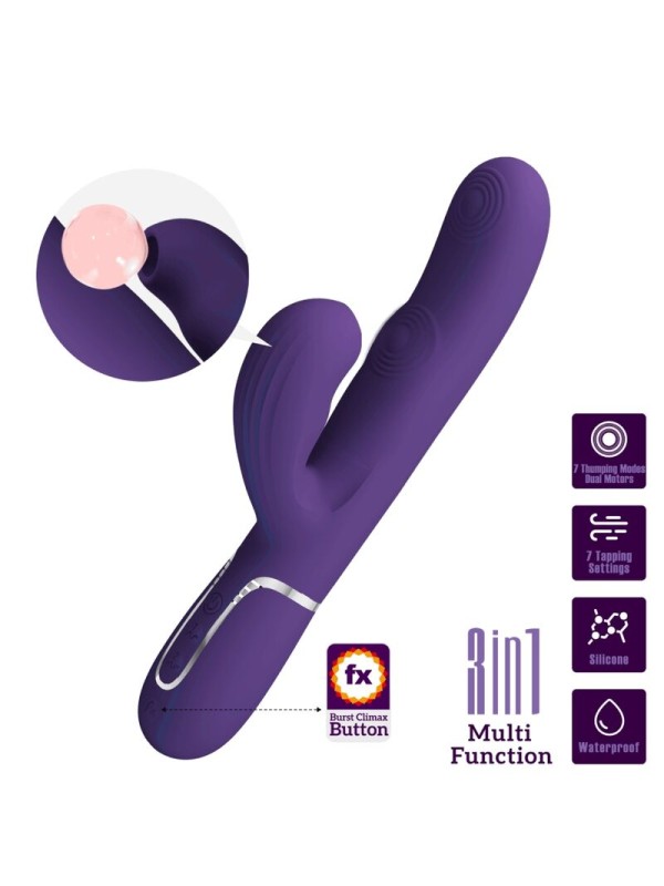 PRETTY LOVE PERLITA VIBRADOR PUNTO G 3 EN 1 MULTIFUNCION MORADO