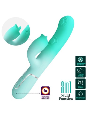 PRETTY LOVE GIGI VIBRADOR RABBIT MULTIFUNCION VERDE AGUA