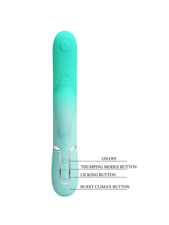 PRETTY LOVE GIGI VIBRADOR RABBIT MULTIFUNCION VERDE AGUA