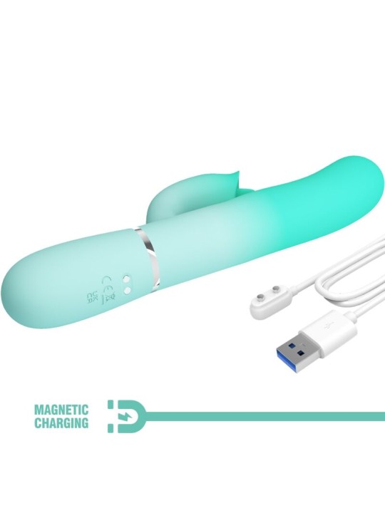 PRETTY LOVE GIGI VIBRADOR RABBIT MULTIFUNCION VERDE AGUA