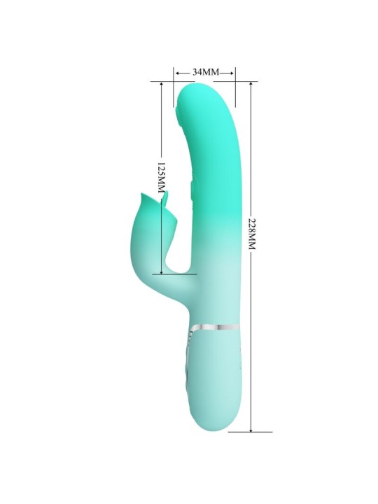 PRETTY LOVE GIGI VIBRADOR RABBIT MULTIFUNCION VERDE AGUA