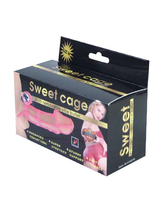 BAILE SWEET 10 RITMOS FUNDA Y ANILLO SILICONA PARA EL PENE ROSA