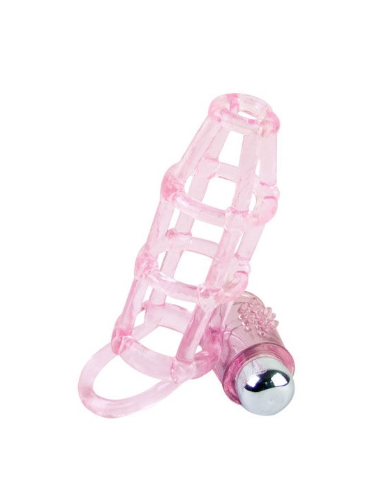 BAILE SWEET 10 RITMOS FUNDA Y ANILLO SILICONA PARA EL PENE ROSA