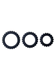 BAILE TITAN SET 3 PCS COCK RING BLACK 28 24 19 CM