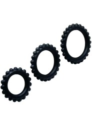 BAILE TITAN SET 3 PCS COCK RING BLACK 28 24 19 CM