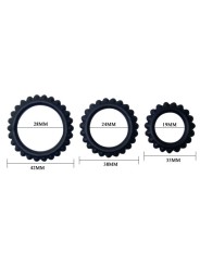 BAILE TITAN SET 3 PCS COCK RING BLACK 28 24 19 CM