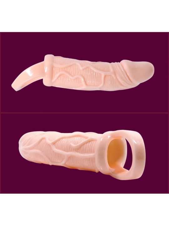 BAILE FUNDA EXTENSORA PENE CON VIBRACION Y STRAP PARA TESTICULOS 135 CM