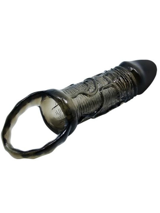 BAILE FUNDA EXTENSORA PENE CON STRAP PARA TESTICULOS NEGRO 135 CM