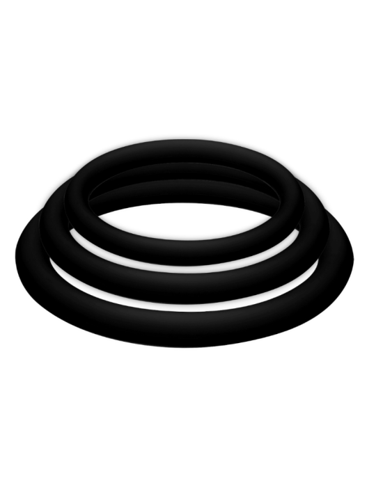 JOYDIVISION POTENZDUO PLUS PACK 3 ANILLOS PARA PENE NEGRO S M L