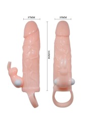 BAILE BRAVE MAN FUNDA PENE CON RABBIT VIBRADOR 165 CM NATURAL
