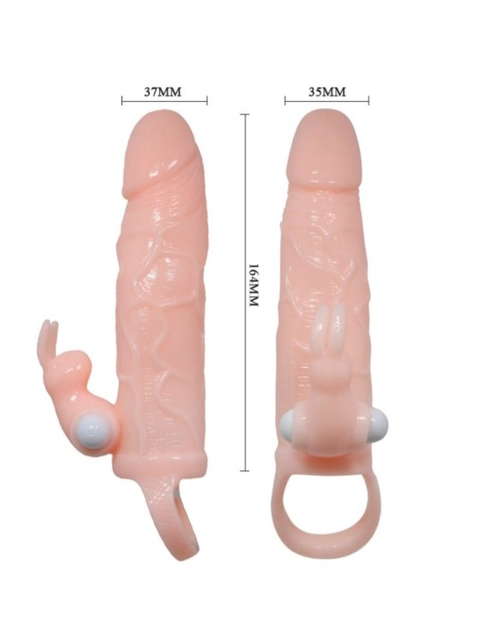 BAILE BRAVE MAN FUNDA PENE CON RABBIT VIBRADOR 165 CM NATURAL