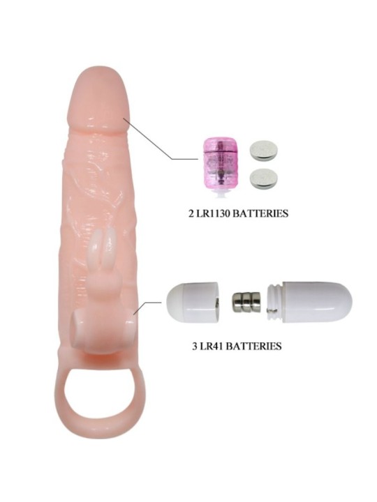 BAILE BRAVE MAN FUNDA PENE CON RABBIT VIBRADOR 165 CM NATURAL