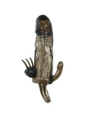 BAILE BRAVE MAN FUNDA PENE ANAL Y CLITORIS VIBRADOR 165 CM NEGRO
