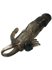 BAILE BRAVE MAN FUNDA PENE ANAL Y CLITORIS VIBRADOR 165 CM NEGRO