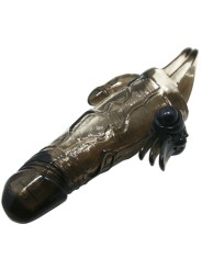 BAILE BRAVE MAN FUNDA PENE ANAL Y CLITORIS VIBRADOR 165 CM NEGRO