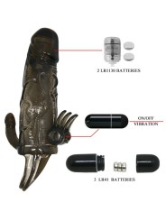 BAILE BRAVE MAN FUNDA PENE ANAL Y CLITORIS VIBRADOR 165 CM NEGRO