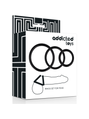 ADDICTED TOYS SET ANILLOS PENE NEGRO