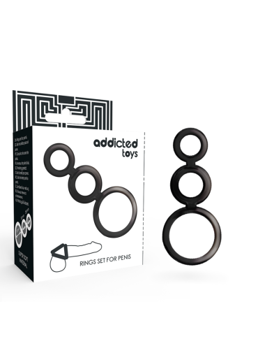 ADDICTED TOYS SET ANILLOS PENE Y TESTICULOS AHUMADO