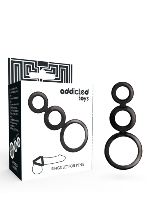 ADDICTED TOYS SET ANILLOS PENE Y TESTICULOS AHUMADO
