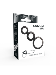 ADDICTED TOYS SET ANILLOS PENE Y TESTICULOS AHUMADO
