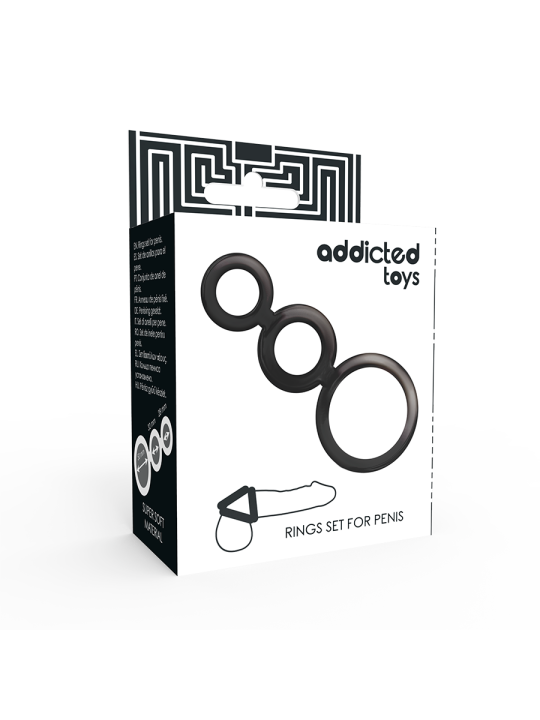 ADDICTED TOYS SET ANILLOS PENE Y TESTICULOS AHUMADO