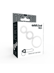 ADDICTED TOYS SET ANILLOS PENE Y TESTICULOS CLEAR