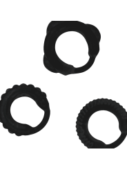 ADDICTED TOYS SET 3 ANILLOS PENE NEGRO