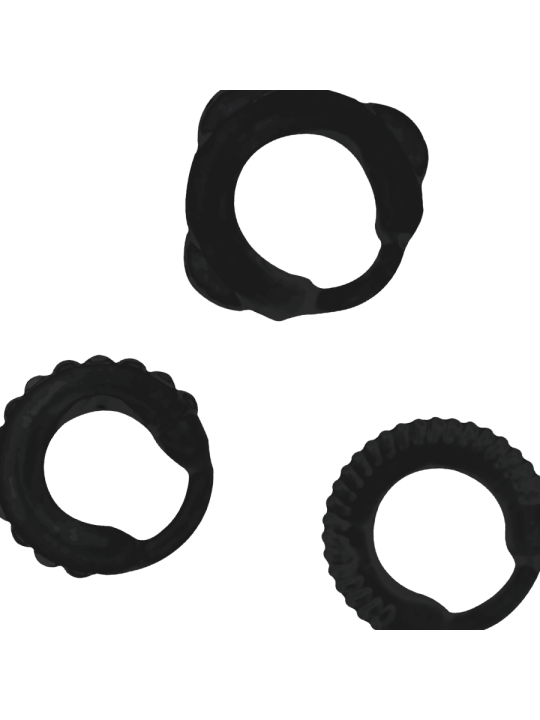 ADDICTED TOYS SET 3 ANILLOS PENE NEGRO