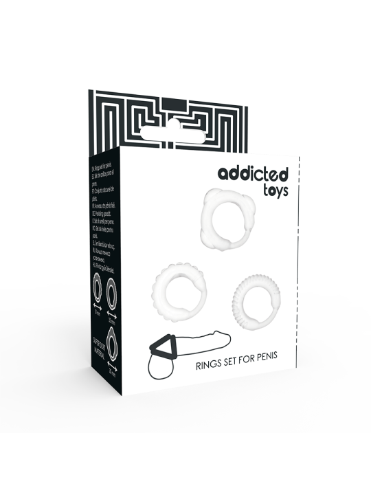 ADDICTED TOYS SET 3 ANILLOS PENE CLEAR