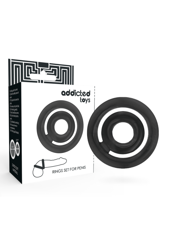 ADDICTED TOYS POTENZ SET ANILLOS PENE NEGRO